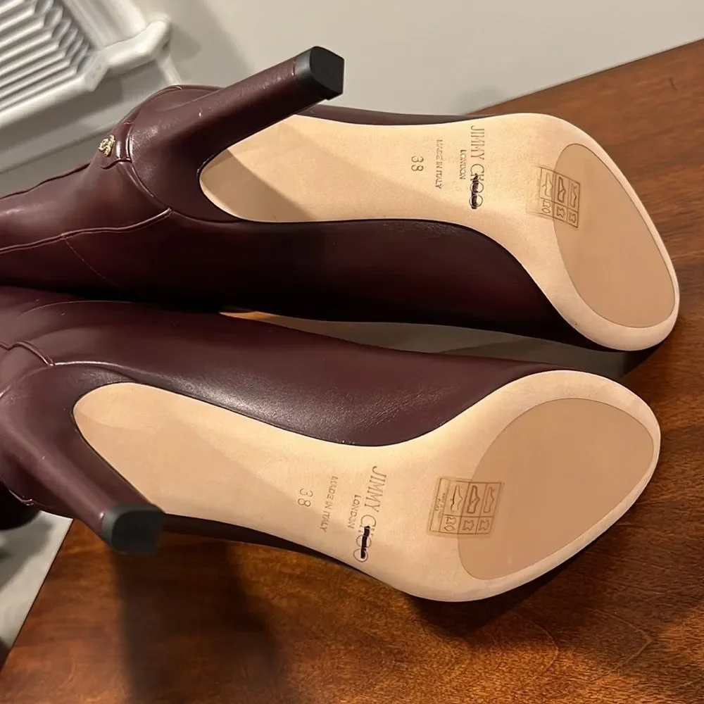 Jimmy Choo Boots Karter 85 Burgundy - Picture 5 of 7